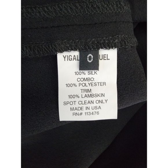 Yigal Azrouel NWT Lambskin Silk Rhinestone Black Embellished Blouse Top Shirt 0 - Picture 7 of 7